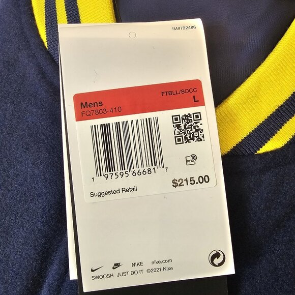 Nike Paris Saint Germain PSG Authentic Wool Bomber Jacket FQ7803-410 - Men's L - Picture 7 of 8